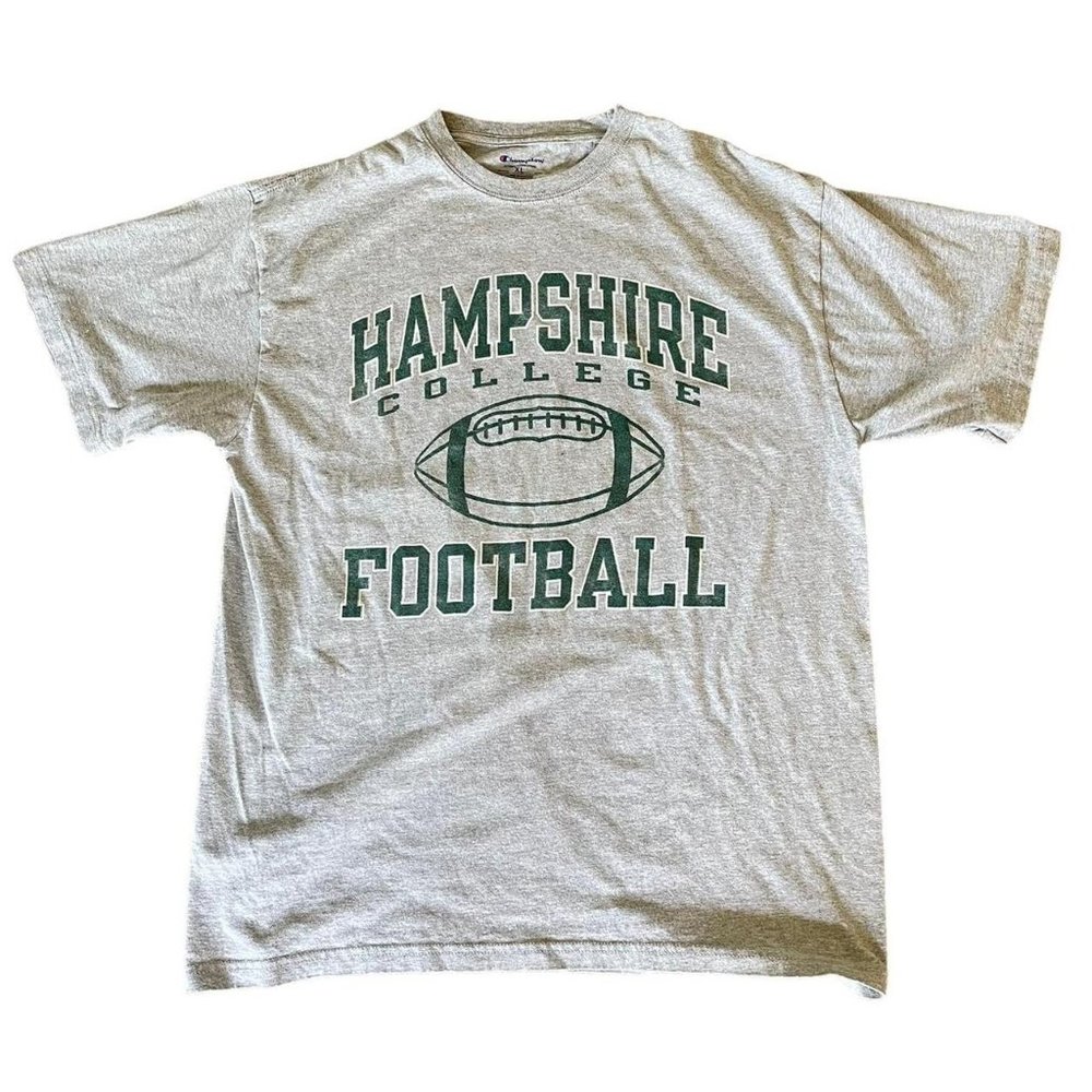Vintage Y2k graphic tee Grey Hampshire Football 1965 champion t-shirt mens women